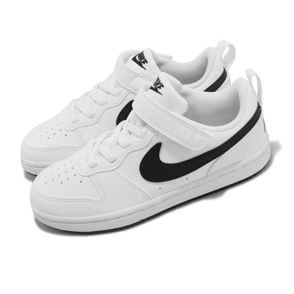 Nike Court Borough Low Recraft White Black Kids Size 2 New W/Box - Picture 6 of 8